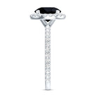 8mm Round Shape Black Onyx Engagement Ring with Diamond Halo AAA - Rosec Jewels