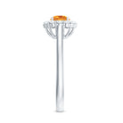 Rosec Jewels-Natural Citrine Promise Ring with Diamond Halo