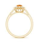Rosec Jewels-Natural Citrine Promise Ring with Diamond Halo