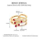 Round Ruby and Diamond Wrap Ring Ruby - ( AAA ) - Quality - Rosec Jewels