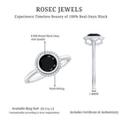 8mm Round Shape Black Onyx Solitaire Ring in Bezel Setting AAA - Rosec Jewels