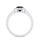 8mm Round Shape Black Onyx Solitaire Ring in Bezel Setting AAA - Rosec Jewels
