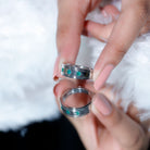 Emerald Minimal Band Ring in Gypsy Setting AAA - Rosec Jewels