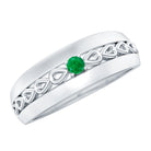 Certified Emerald Vintage Inspired Designer Band Ring AAA - Rosec Jewels