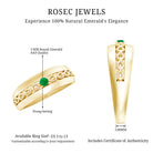 Certified Emerald Vintage Inspired Designer Band Ring AAA - Rosec Jewels