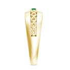 Certified Emerald Vintage Inspired Designer Band Ring AAA - Rosec Jewels