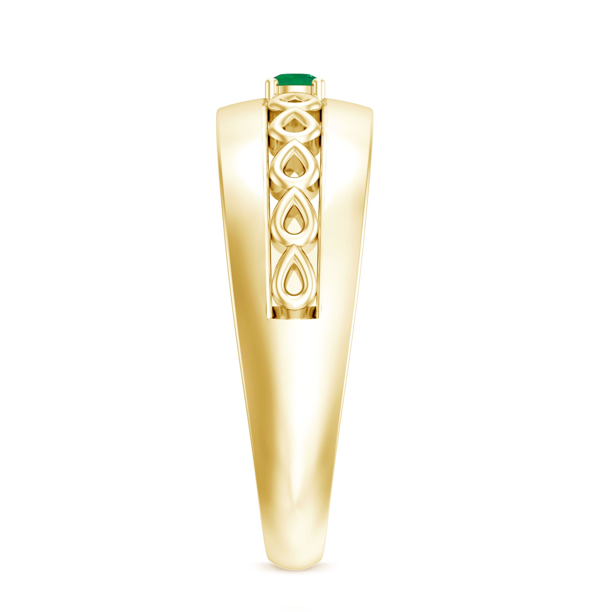 Certified Emerald Vintage Inspired Designer Band Ring AAA - Rosec Jewels