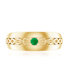 Certified Emerald Vintage Inspired Designer Band Ring AAA - Rosec Jewels