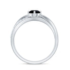 5mm Round Black Onyx Solitaire Infinity Ring with Diamond AAA - Rosec Jewels