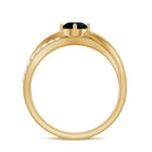 5mm Round Black Onyx Solitaire Infinity Ring with Diamond AAA - Rosec Jewels