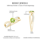 Natural 0.5 Carat Peridot Infinity Promise Ring with Diamond AAA - Rosec Jewels