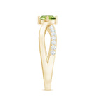Natural 0.5 Carat Peridot Infinity Promise Ring with Diamond AAA - Rosec Jewels