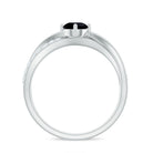 Certified Real Black Spinel Promise Ring with Diamond AAA - Rosec Jewels