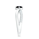Certified Real Black Spinel Promise Ring with Diamond AAA - Rosec Jewels