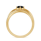 Certified Real Black Spinel Promise Ring with Diamond AAA - Rosec Jewels