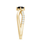 Certified Real Black Spinel Promise Ring with Diamond AAA - Rosec Jewels