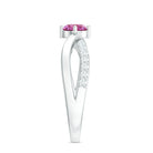 1/2 CT Pink Tourmaline Solitaire and Diamond Infinity Ring AAA - Rosec Jewels