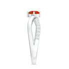 1/2 CT Fire Opal Solitaire and Diamond Infinity Ring AAA - Rosec Jewels