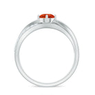 1/2 CT Fire Opal Solitaire and Diamond Infinity Ring AAA - Rosec Jewels