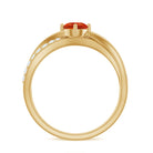 1/2 CT Fire Opal Solitaire and Diamond Infinity Ring AAA - Rosec Jewels