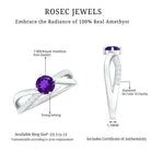 Rosec Jewels-Real Amethyst Diamond Infinity Engagement Ring for Women