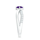 Rosec Jewels-Real Amethyst Diamond Infinity Engagement Ring for Women
