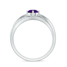 Rosec Jewels-Real Amethyst Diamond Infinity Engagement Ring for Women