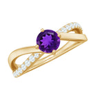 Rosec Jewels-Real Amethyst Diamond Infinity Engagement Ring for Women