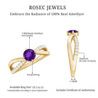 Rosec Jewels-Real Amethyst Diamond Infinity Engagement Ring for Women
