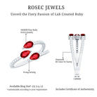 Rosec Jewels-Pear Shaped Lab Grown Ruby 3 Stone Anniversary Ring