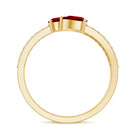 Rosec Jewels-Pear Shaped Lab Grown Ruby 3 Stone Anniversary Ring