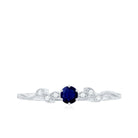 Rosec Jewels-Real Blue Sapphire and Diamond Leaf Inspired Promise Ring