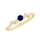 Rosec Jewels-Real Blue Sapphire and Diamond Leaf Inspired Promise Ring