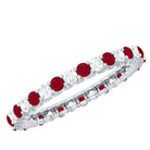 Natural Ruby Diamond Eternity Ring for Anniversary AAA - Rosec Jewels