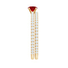 Rosec Jewels-Simple Lab Created Ruby and Diamond Wedding Ring Set
