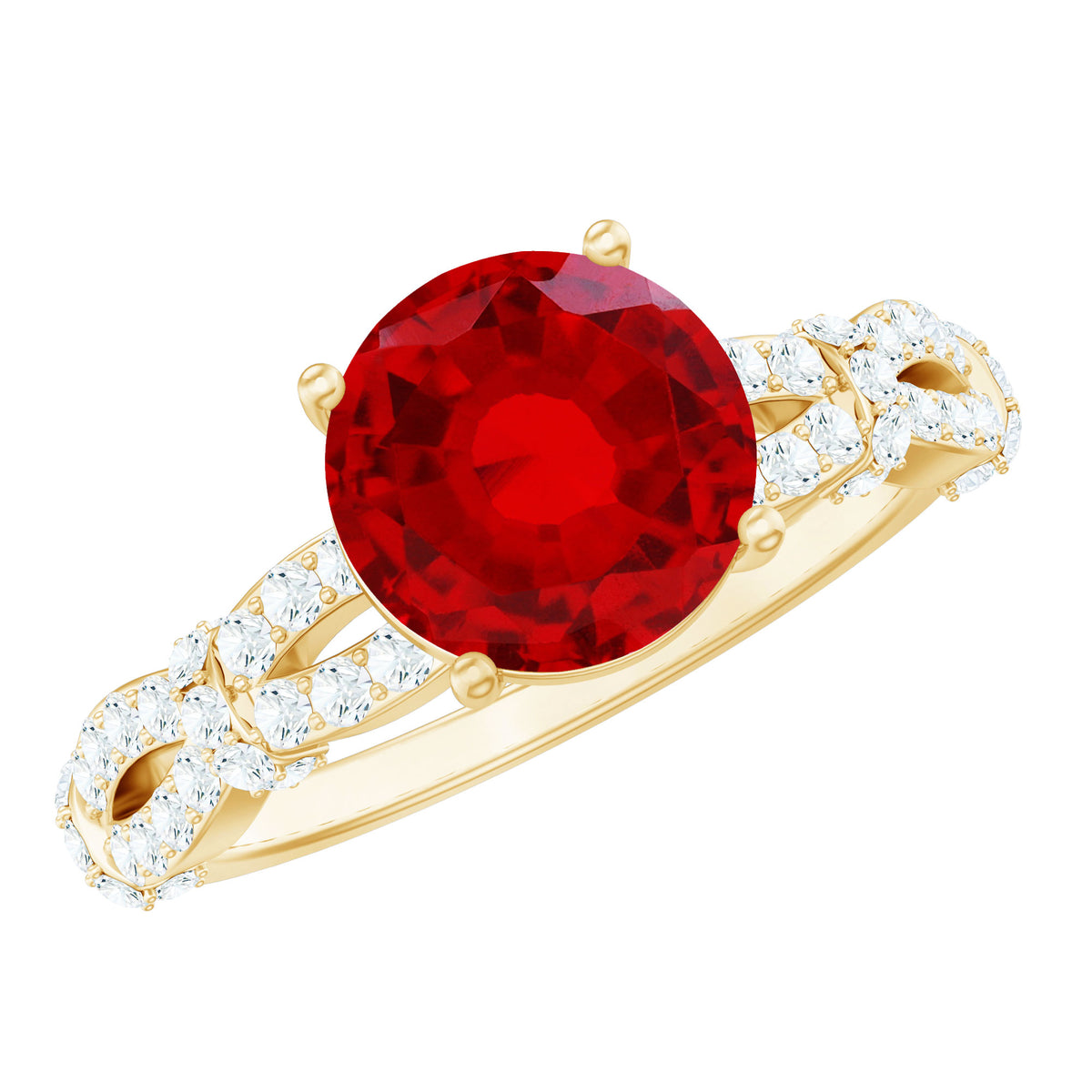 Lab Grown Ruby & Diamond Criss Cross Ring – Rosec Jewels