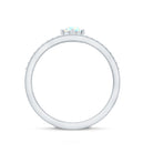 Natural Ethiopian Rainbow Opal Crown Promise Ring with Diamond AAA - Rosec Jewels