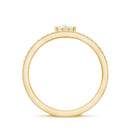 Natural Ethiopian Rainbow Opal Crown Promise Ring with Diamond AAA - Rosec Jewels