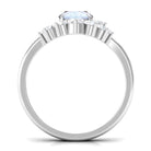 1.25 CT Moonstone and Diamond Engagement Enhancer Ring Set AAA - Rosec Jewels