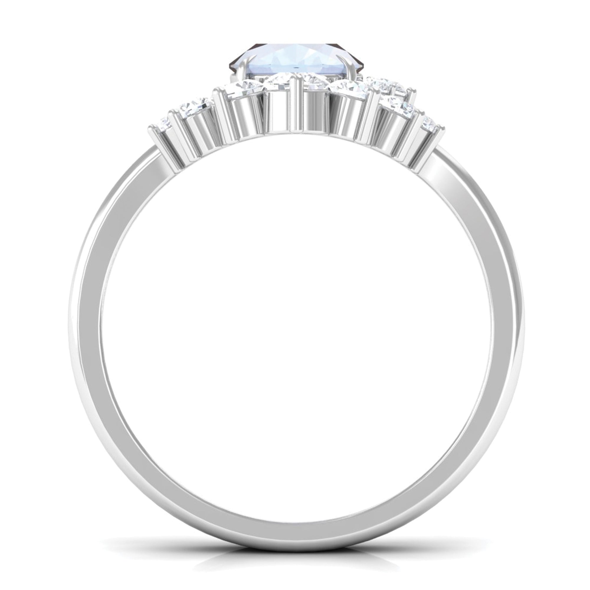 Rosec Jewels-1.25 CT Moonstone and Diamond Engagement Enhancer Ring Set