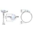 1.25 CT Moonstone and Diamond Engagement Enhancer Ring Set AAA - Rosec Jewels