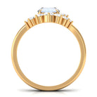 1.25 CT Moonstone and Diamond Engagement Enhancer Ring Set AAA - Rosec Jewels