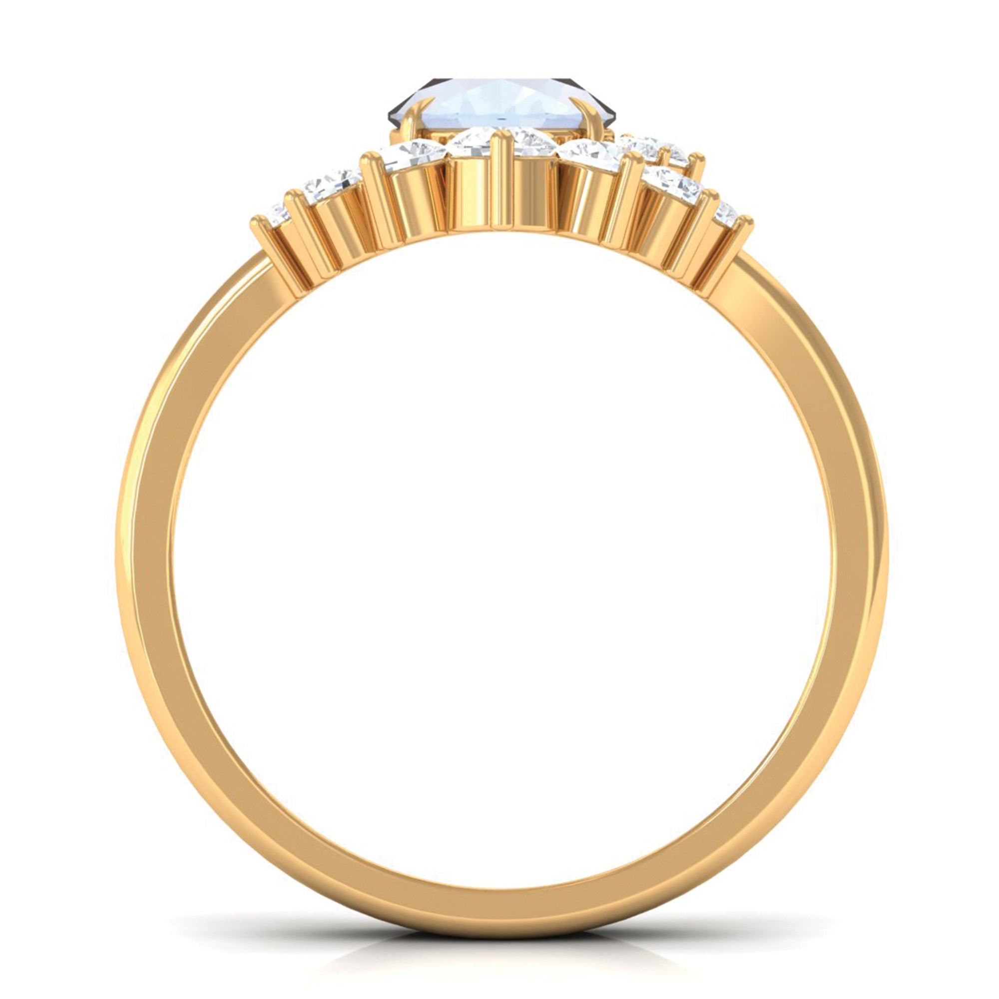 Rosec Jewels-1.25 CT Moonstone and Diamond Engagement Enhancer Ring Set