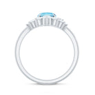 Rosec Jewels-Oval Cut Aquamarine and Diamond Engagement Ring Set
