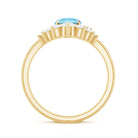 Rosec Jewels-Oval Cut Aquamarine and Diamond Engagement Ring Set