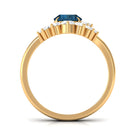 1.75 CT London Blue Topaz and Diamond Engagement Enhancer Ring Set London Blue Topaz - ( AAA ) - Quality - Rosec Jewels