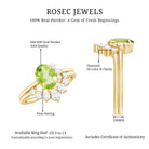 Rosec Jewels-Real 1 Carat Oval Peridot Engagement Ring with Diamond Wedding Band