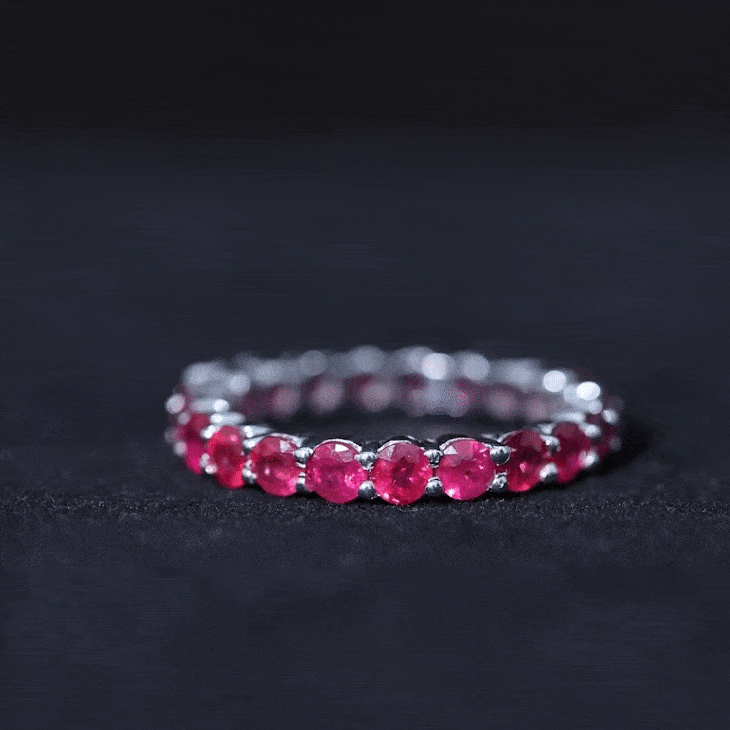 Genuine Red Ruby Full Eternity Ring Ruby - ( AAA ) - Quality - Rosec Jewels