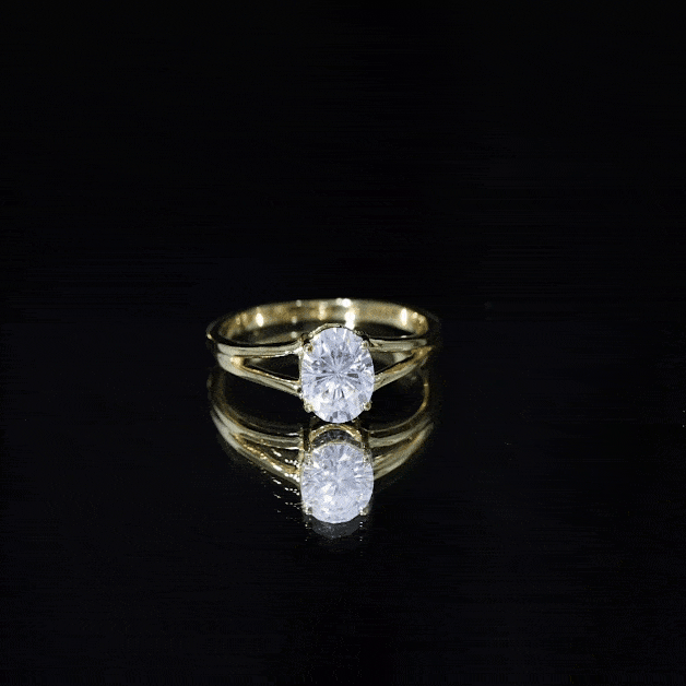 1.25 CT Oval Moissanite Engagement Ring With Certificate D-VS1 - Rosec Jewels