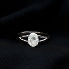 1.25 CT Oval Moissanite Engagement Ring With Certificate D-VS1 - Rosec Jewels